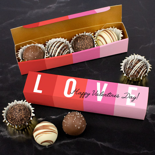 Valentine's Day 4pc Truffle Favor - Color Block Love