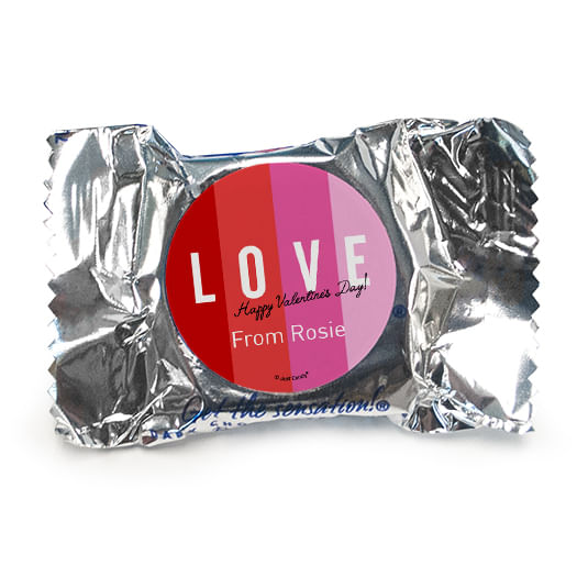 Personalized Valentine's Day Color Block Love York Peppermint Patties - pack of 70