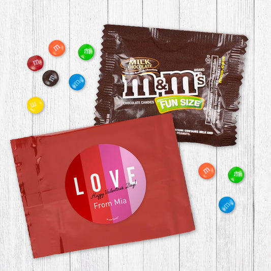 Personalized Valentine's Day Love Block Greetings Milk Chocolate M&Ms