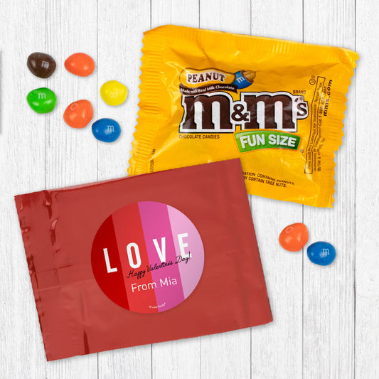 Personalized Valentine's Day Love Block Greetings Peanut M&Ms