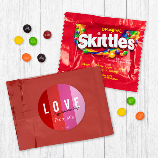 Personalized Valentine's Day Love Block Greetings Skittles