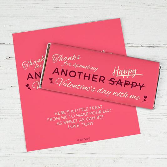 Personalized Valentine's Day Happy Sappy Valentines Chocolate Bar Wrappers Only