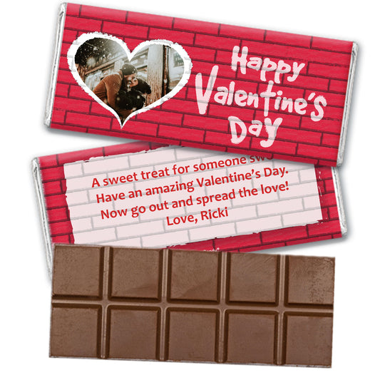 Personalized Valentine's Day Grafitti Valentine Belgian Chocolate Bar & Wrapper