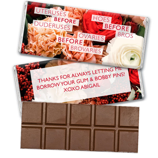 Personalized Valentine's Day Before Bros Belgian Chocolate Bar & Wrapper