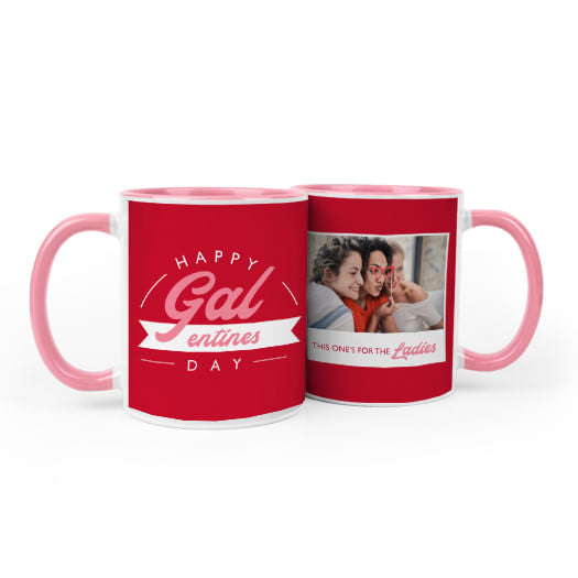 Personalized Happy Galentines Day 11oz Mug Empty