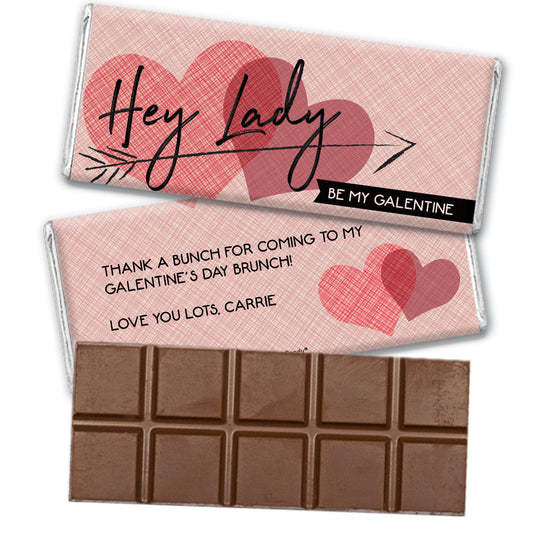 Personalized Valentine's Day Be My Galentine Belgian Chocolate Bar & Wrapper