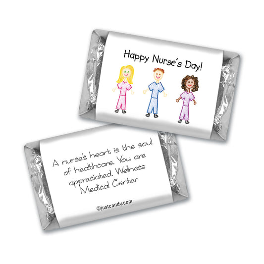 Nurse Appreciation Personalized Hershey's Miniatures Multicultural Scrubs