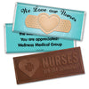 Nurse Appreciation Personalized Embossed Nurse Chocolate Bar Bandage Heart