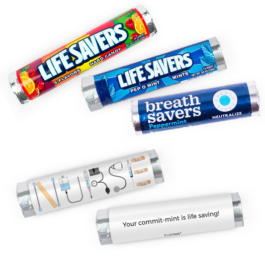 Personalized Nurse Appreciation 1st Aid Lifesavers Rolls (20 Rolls)