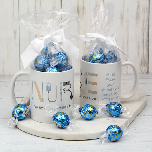 Personalized Nurse 11oz Mug with Lindor Truffles - Thanks