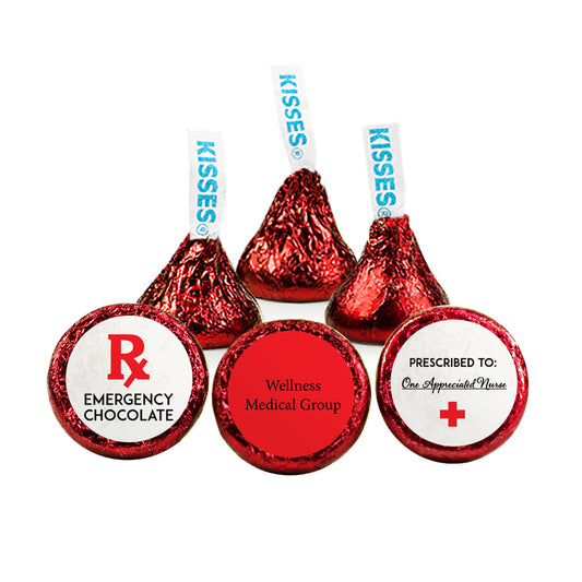 Personalized Nurse Appreciation Emergency Chocolate 3/4" Stickers (108 Stickers)