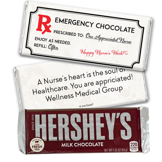 Nurse Appreciation Personalized Hershey's Milk Chocolate Bar Emergency Chocolate