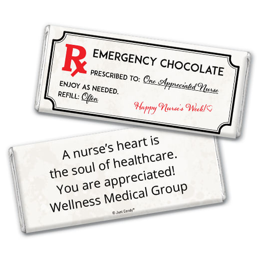 Nurse Appreciation Personalized Hershey's Milk Chocolate Bar Emergency Chocolate