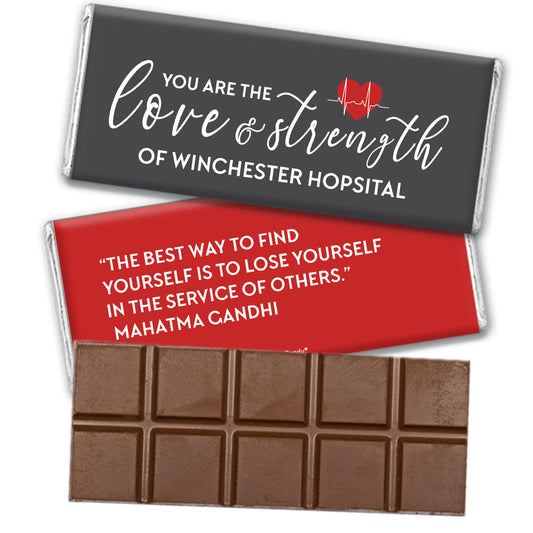 Personalized Nurse Appreciation Heart Beat Belgian Chocolate Bars