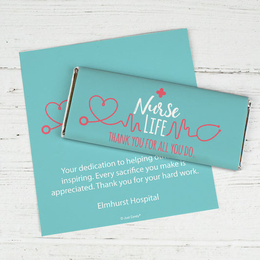 Personalized Nurse Appreciation Nurse Life Chocolate Bar Wrappers Only