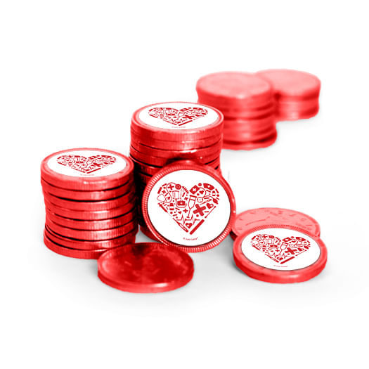 Nurse Appreciation Nurse's Heart Chocolate Coins with Stickers