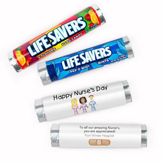 Personalized Nurse Appreciation Healing Hands Lifesavers Rolls (20 Rolls)