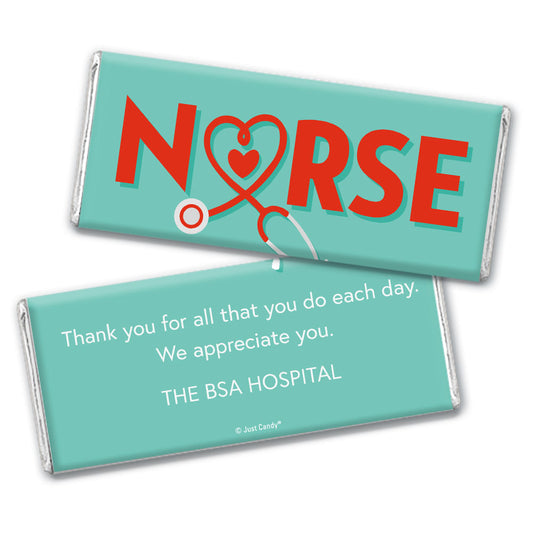 Personalized Nurse Stethoscope Hershey's Milk Chocolate Bar & Wrapper