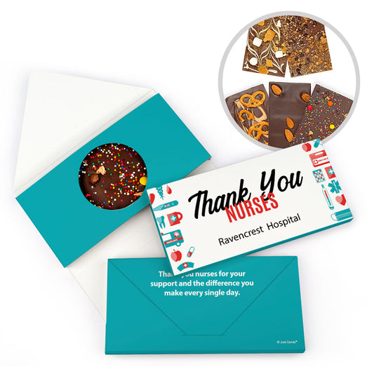 Personalized Thank You Nurses Gourmet Infused Belgian Chocolate Bars (3.5oz)