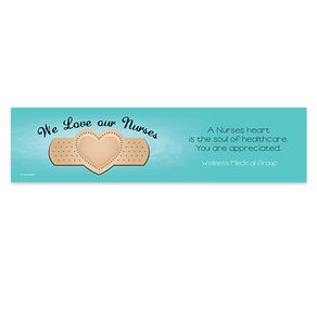 Personalized Nurse Appreciation Bandage Heart 5 Ft. Banner