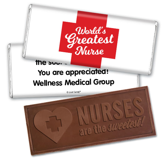 Nurse Appreciation Personalized Embossed Nurse Chocolate Bar Red Cross