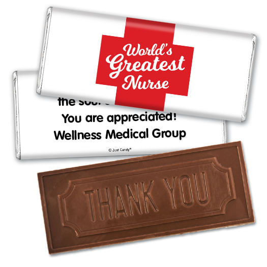 Nurse Appreciation Personalized Embossed Chocolate Bar Red Cross