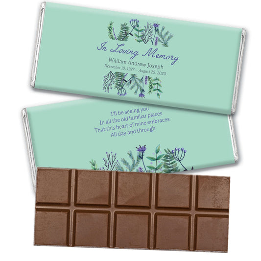 Personalized In Loving Memory Remembrance Belgian Chocolate Bar & Wrapper