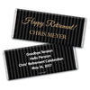 Retirement Personalized Chocolate Bar Wrappers Gold and Pinstripe Formal