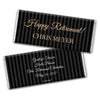 Retirement Personalized Chocolate Bar Wrappers Gold and Pinstripe Formal