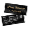 Retirement Personalized Chocolate Bar Wrappers Gold and Pinstripe Formal