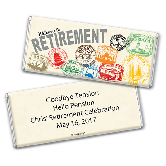 Retirement Personalized Hershey's Milk Chocolate Bar Passport to Adventure