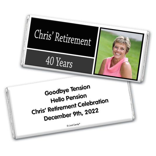 Retirement Personalized Chocolate Bar Wrappers Photo Colorblock