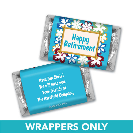 Retirement Personalized Hershey's Miniatures Wrappers Tropical Hawaiian Luau Flowers