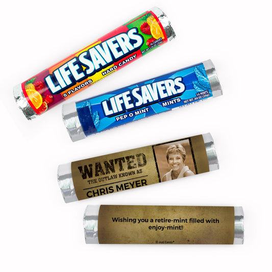 Personalized Retirement Wanted Retiree Lifesavers Rolls (20 Rolls)