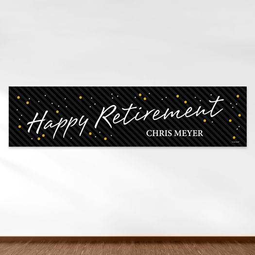 Personalized Striped Retirement 5 Ft. Banner