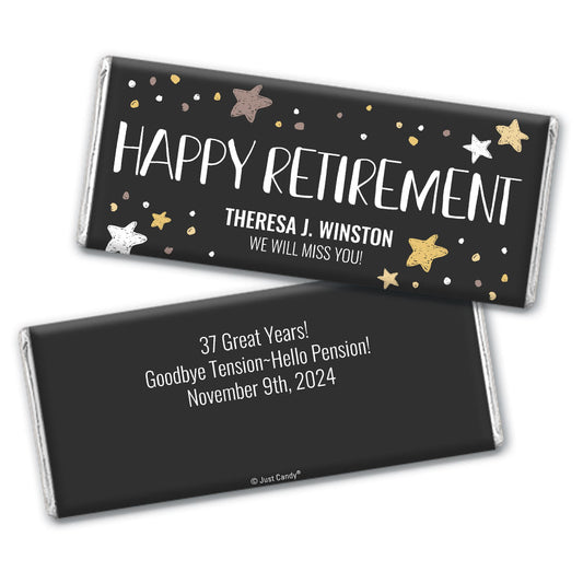 Personalized Happy Retirement Star Hershey's Milk Chocolate Bar