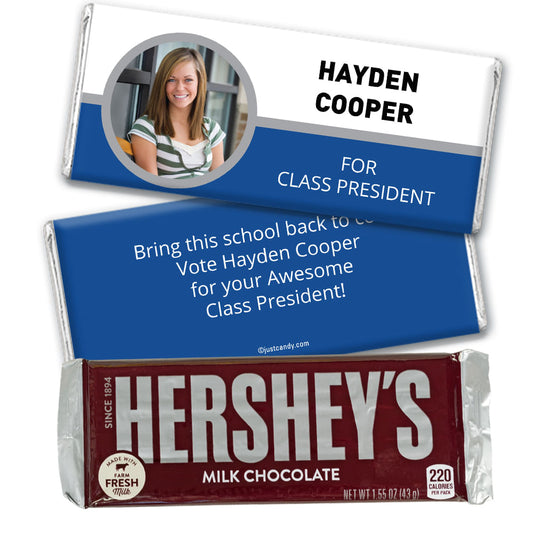 School Election Campaign Personalized Hershey's Milk Chocolate Bar Photo Name