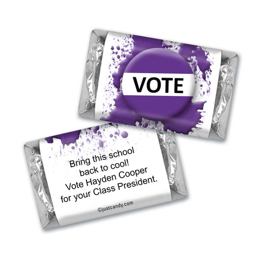 School Election Campaign Personalized Hershey's Miniatures Vote For Me Pin