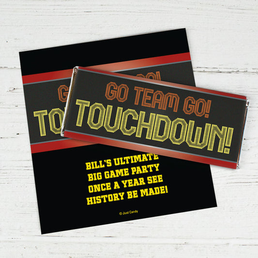 Personalized Football Party Themed Go Team Chocolate Bar Wrappers