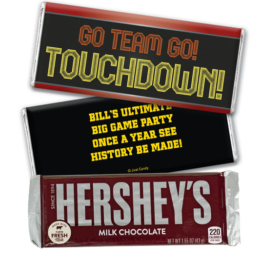 Personalized Football Party Themed Go Team Hershey's Hershey's Milk Chocolate Bar & Wrapper