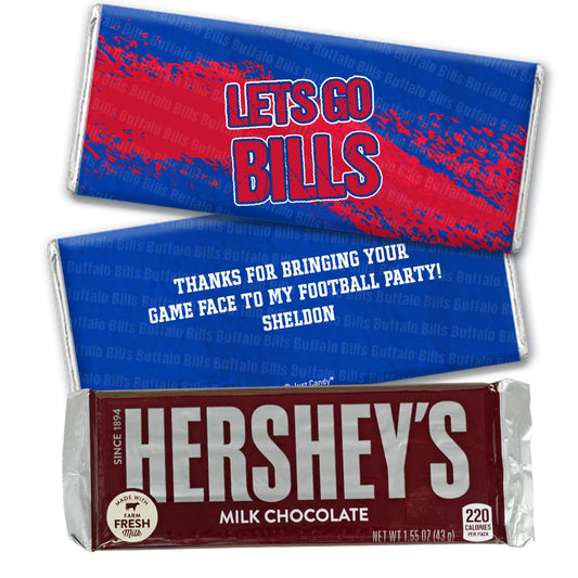 Personalized Bills Football Party Hershey's Hershey's Milk Chocolate Bar & Wrapper