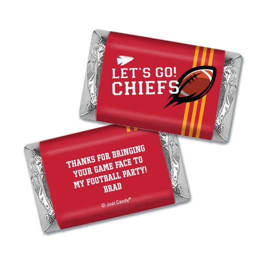 Personalized Hershey's Miniatures Wrappers Chiefs Football Party