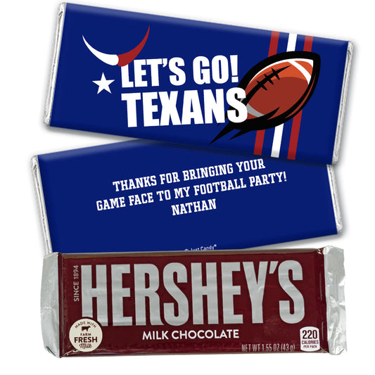 Personalized Texans Football Party Hershey's Hershey's Milk Chocolate Bar & Wrapper