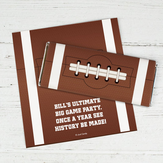 Personalized Football Party Themed Football Chocolate Bar Wrappers