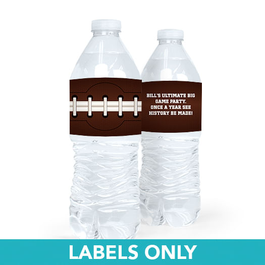 Personalized Football Party Themed Football Water Bottle Sticker Labels (5 Labels)