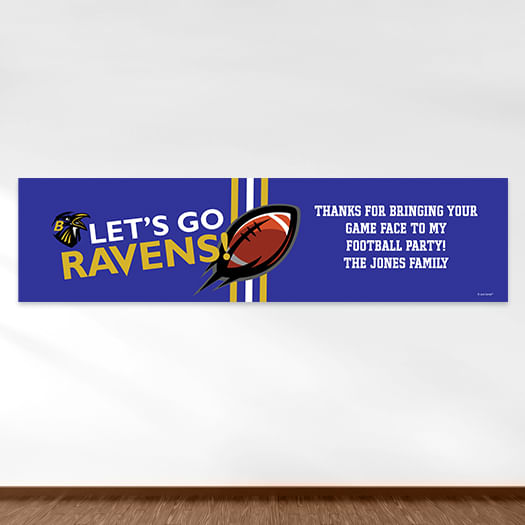 Personalized Ravens Football Party 5 Ft. Banner