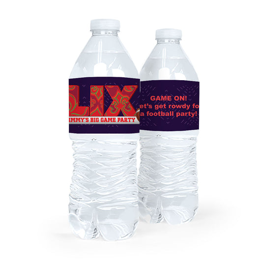 Personalized Football Party Themed Football Stadium Water Bottle Sticker Labels (5 Labels)