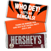 Personalized Football Party Let's Go Bengals Chocolate Bar and Wrapper