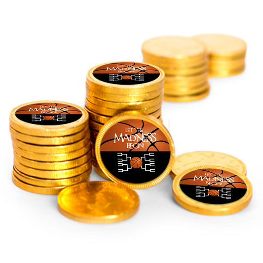 Let The Madness Begin Basketball Chocolate Coins