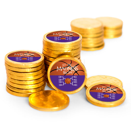 Let The Madness Begin Basketball Chocolate Coins